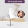 JERDON Rectangular Tabletop Makeup Mirror 3X Magnification with Nickel Finish 5inch by 8inch Vanity Mirror Pivot Adjustment Model JP358N