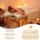 Oudain 4 Sets 3 Piece Soft Microfiber Massage Table Sheets Set Bulk Includes Massage Flat Sheet and Fitted Sheet and Face Rest CoverBeige