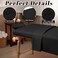 Oudain 4 Sets 3 Piece Soft Microfiber Massage Table Sheets Set Bulk Includes Massage Flat Sheet and Fitted Sheet and Face Rest CoverBlack
