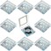 Blulu 8 Pcs 3D Empty eyelash case Glitter lash cluster box Square Eyelash Storage Boxes with Glitter Paper and Clear Tray for WomenSilver