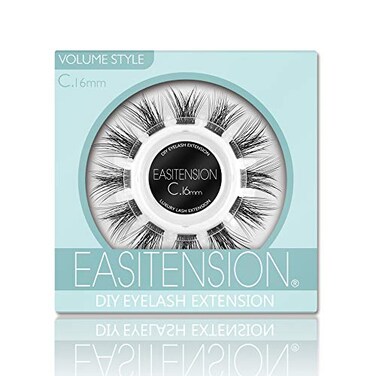 EASITENSION DIY Eyelash Extension, 3D Effect Individual Glue Bonded Lash Clusters Volume Lashes Set, Home Eyelash Extension, Lashes Pack (16MM-Volume