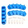 Rolabling 3 pcs False Nail Art Tips Practice Display Stand Tool with 10 pcs False Nail Tips for Gel Nail Polish DIY Nail Training Tools Blue