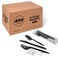 Supellectilem 450 Black Plastic Cutlery Packets Knife Fork Spoon Napkin Salt Pepper Sets Individually Wrapped Silverware Kits Disposable Bulk ToGo Utensils