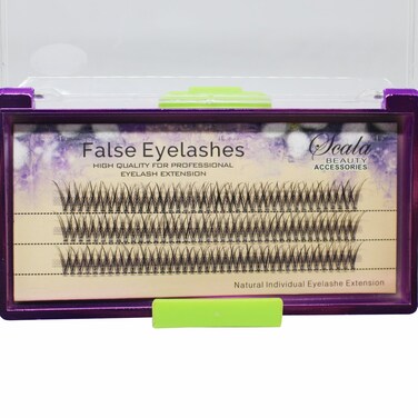 Bodermincer Scala 120Ppcs Fish Tail False Lashes 007 Thickness 20 Roots Hair C curl Eyelash Extension Strip False Eyelashes Makeup Individual Lashes 12mm
