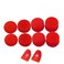 SZLG Replacement L2 R2 Buttons Trigger Extender Silicone Analog Thumb Stick Cap Cover Grip Thumbsticks Joystick for PS4 PS4 Pro Slim Controller Red