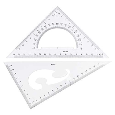 Utoolmart Triangle Ruler Set 20cm 787inch Plastic Right Angle Ruler Protractor Measuring Tool for Drafting Drawing Learning Math Geometry Ruler