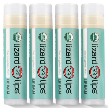 Lizard Lips LizardLips Natural Lip Balm Eucalyptus Mint USDA Certification Lip Moisturizer TravelFriendly Everyday Care Fun Quirky Beach Vacation Essentials