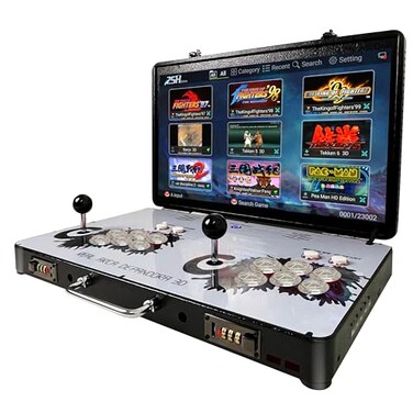 WYGAMING Portable 20000 in 1 Metal Box 3D Arcade Game Console 22 inch Screen Retro Electronic Game Console with SearchHideSaveLoadPause Functions