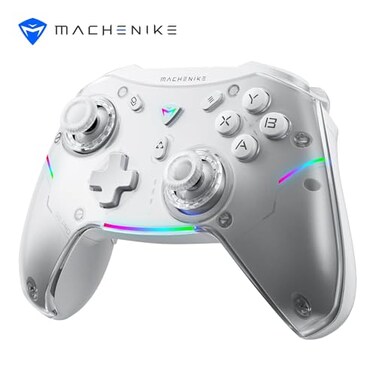 Machenike G5Pro Wireless Gaming Controller for Windows PCSwitchIOSAndroidPC Controller Hall Effect JoystickTriggersGyroscopeRGB LightsFrost White