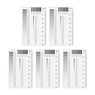 HARFINGTON 5pcs High Precision SEC Size Estimation Chart 80mm Transparency Flaw Detection Film Ruler for Diameter and Line Width Defects Measuring