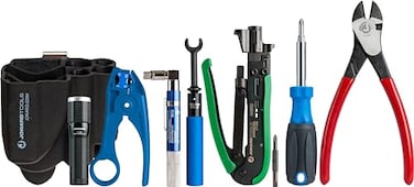 Jonard Tools TK83 COAX Cable Network Kit 8 Piece Kit With Coaxial Cable Stripper For RG59 RG6 RG7 RG11 CATV Tools and F Connector Compression Tool