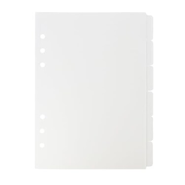Mogoostry 2 Pack A5 Binder Dividers 6 Tabs Clear Plastic Binder Index Tabs Planner Divider for Round Ring Binder Sheet Protector Total 12 Dividers