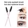 CHEFBEE 100PCS Disposable Eyelash Brush Mascara Wands Makeup Brushes Applicators Kits for Eyelash Extensions and Eyebrow with Container Pink Black