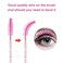 CHEFBEE 100PCS Disposable Eyelash Brush Mascara Wands Makeup Brushes Applicators Kits for Eyelash Extensions and Eyebrow with Container Light Pink