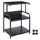 Fannova Printer Stand 3 Tier Printer Table with Height Adjustable Storage Shelf Rolling Printer Cart with Wheels for Home Office Organization Black