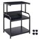 Fannova Printer Stand 3 Tier Printer Table with Height Adjustable Storage Shelf Rolling Printer Cart with Wheels for Home Office Organization Black
