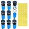 DaierTek 19mm 12V Latching Push Button Switch ON Off Black Metal PreWired 12 Volt Blue Led Light Illuminated Waterproof Button for Marine RV 8 Pack