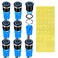 DaierTek 19mm 12V Latching Push Button Switch ON Off Black Metal PreWired 12 Volt Blue Led Light Illuminated Waterproof Button for Marine RV 8 Pack