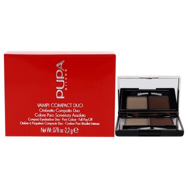 PUPA Milano Vamp Compact Duo Eyeshadow Adjustable Coverage And Great Blendability High Concentration Of Pigments Texture 005 Milk Chocolate 0078 Oz