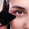 EVAOUXIU 2 Pcs Triangle Powder Puff for Face Powder Soft Plush Setting Makeup Puff Velour Cosmetic Foundation Blender Sponge Beauty Makeup Tools Black