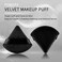 EVAOUXIU 2 Pcs Triangle Powder Puff for Face Powder Soft Plush Setting Makeup Puff Velour Cosmetic Foundation Blender Sponge Beauty Makeup Tools Black
