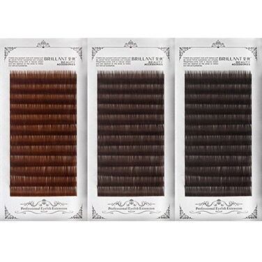 Bodermincer Scala Thickness 0.10mm C Curl Light Brown/Dark Brown/Black-Brown False lashes Individual Eyelash Extension Natural False Eyelashes (10mm, Black Brown