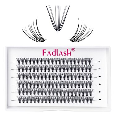 FADLASH Lash Clusters Extensions 20D Individual Cluster Lashes Mixed Tray Black Mink DIY Eyelash Extensions and Under Eyelashes Professional Makeup 20D007D 815mm