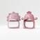 Muqee Peeko Baby Teether Pack of 2 Wearable teether Pink Pacifier Teether Toy Little Chick Teether Mini Dino Teether Rose Pink Teether and Turkish Pink by