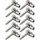 GLS Audio 14 Right Angle Plugs TS Mono Flat Low Profile Pancake Style for Speaker Cables Patch Cables Snakes Male 14 Inch Phono 63mm Phone Plug Bulk 10 Pack