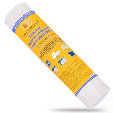 New brothread 12 x5YDS Sticky Water Soluble Embroidery Stabilizer Paper Stabilizer Medium Weight Allowed for Drawing Patterns Best for Hand Machine Embroidery