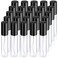 Yinder 25 Pcs 10 ml Glass Refillable Perfume Bottles Bulk Travel Empty Perfume Atomizer Sprayers Portable Spray Bottles Mini Sample Fragrance Containers Black