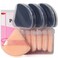 Ocim 10Pcs Triangle Powder Puffs for Face PowderSoft Velour Triangular Beauty PuffMakeup PressedBaking Setting Powder Sponge Applicator Pads with CaseBlackNude