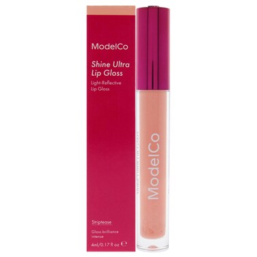 ModelCo Shine Ultra Gloss Striptease Highly Pigmented LightReflecting Lip Gloss Provides Intense Hydration OneSwipe Coverage LongLasting NonSticky Finish 01 oz