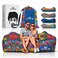 Chillbo LazyBone Inflatable Couch QuickInflation Flapper System Fun Prints NoPump Setup Ripstop Polyester Portable Air Lounger for Beach Camping Festivals Hiking