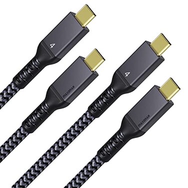 Maxonar 2 Pack Thunderbolt 4 Cable 40Gbps Sync 240W Charging 8K5K Display AllinOne Cable Replaces Multiple Cables for 2026 Studio Display MacBook SSD Docking 33FT