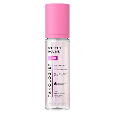 Tanologist Self Tan Mousse Light FastDeveloping TransferProof Clear Self Tanner for Face Body Smells Great Lasts 7 Days Natural Not Orange Vegan Formula 676 fl oz