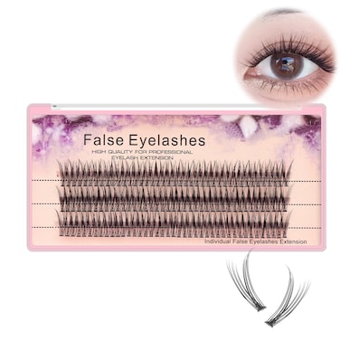 BODERMINCER 816mm to Choose Fish Tail Design 120pcs Thickness 01mm C Curl 12 Root Women Lady Individual Black False Eyelash Cluster Eye Lashes Extension Tools 8mm