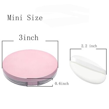 Sohynca Empty Plastic Loose Powder Compact Container with Velvet Powder puff Mirror and Elasticated Net SifterEmpty Reusable Powder box 5g Portable DIY Makeup Powder case
