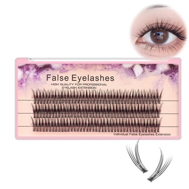 Bodermincer 120pcs 010mm Thickness Handmade Fish Tail False Lahses Thick Natural Long Black Individual False Eyelashes Fake Eye Lashes Extensions Makeup Tool 16mm