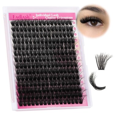 FADLASH Lash Clusters 100D Fluffy Eyelash Clusters 1218mm Individual Lashes Cluster EyelashExtensions 3D Effect Wispy Thick Lash Extension Clusters 100D007D 1218mm
