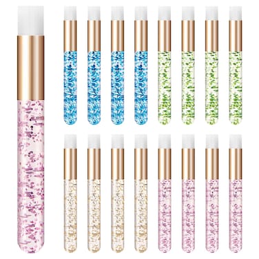 Kirecoo 17 PCS Lash Shampoo Brushes Glitter Crystal Lash Makeup for Eyelash Extensions Cleansing Nose Pore Deep Cleaning Brush Eyelash Wash and Bath for Extensions
