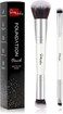 START MAKERS 2in1 Makeup Brushes Dualended Contouring Foundation Brush 2 Pack Concealer Brush Face Eyebrow Eyeshadow Brush for Liquid Powder Buffing Blending White