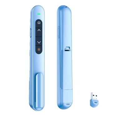 QUI Presentation Clicker with Volume Control 24GHz USB Wireless Presenter Remote PowerPoint Clicker Slide Advancer Compatible with Mac Windows Google Slides Keynote