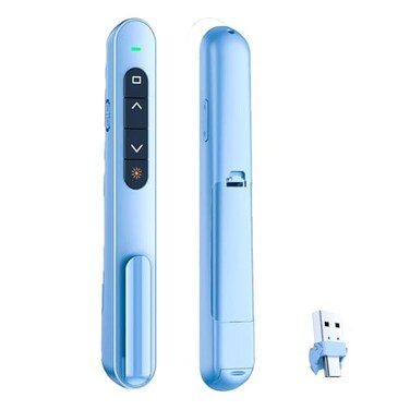 QUI Presentation Clicker with Volume Control 24GHz USB Wireless Presenter Remote PowerPoint Clicker Slide Advancer Compatible with Mac Windows Google Slides Keynote
