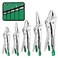 SK 5Piece Locking Pliers Set Long Nose Curved Jaw Locking Pliers Premium CRV Construction Ergonomic Antislip Handle Ideal for Welding or Assembly with Rolling Pouch