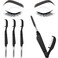 Boao 4 Pcs Eyelash Combs Eyebrow Combs Foldable Eyelash Separator Tool Stainless Steel Teeth Brow Brushes Mascara Brushes Eyebrow Spoolie Grooming Makeup Tool Black