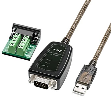 DTECH USB to Serial Adapter RS485 RS422 R232 3 in 1 Interface Supports DC 5V with Breakout Board LED Lights for MultiKind Control Devices Windows 11 10 8 7 XP Mac 5ft