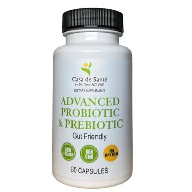 Casa de Sante Advanced Probiotic Prebiotic GLP1 Support for Sensitive Stomachs Low FODMAP Gut Friendly Synbiotic 44B CFU PreforPro Technology 60 Delayed Release Capsules