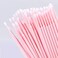 JASSINS 300pcs Disposable Micro Applicators brushes Eyelash Extensions Microfiber Wands Applicator BrushFalse Eyelashes Brush Clean Mascara swabs20 mm With Container PINK