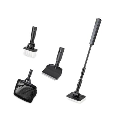 hygger Small Aquarium Cleaning Tools 4 in 1 Fish Tank Cleaner Kit with HandleFish NetAlgae ScraperClean BrushFlat Sponge